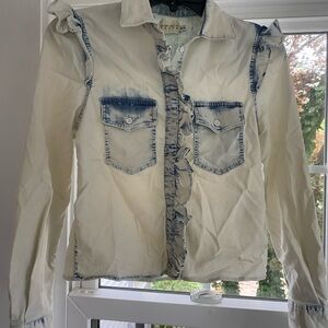 alice + olivia denim shirt XS